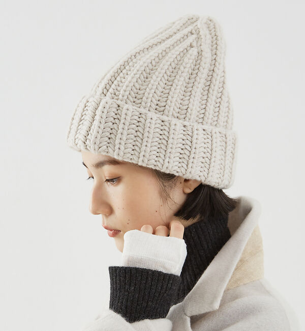 The Store by C' 「【BARNA CASHMERE】カシミヤリブニットキャップ」|その他|グレージュ