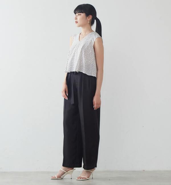 TIARA「ランダムドットノースリーブブラウス」|シャツ・ブラウス|