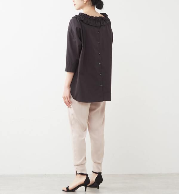 TIARA「バックボタンフリルブラウス」|シャツ・ブラウス|
