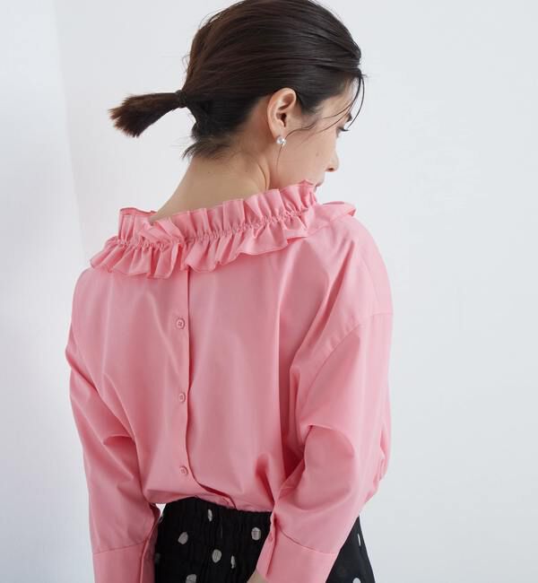 TIARA「バックボタンフリルブラウス」|シャツ・ブラウス|