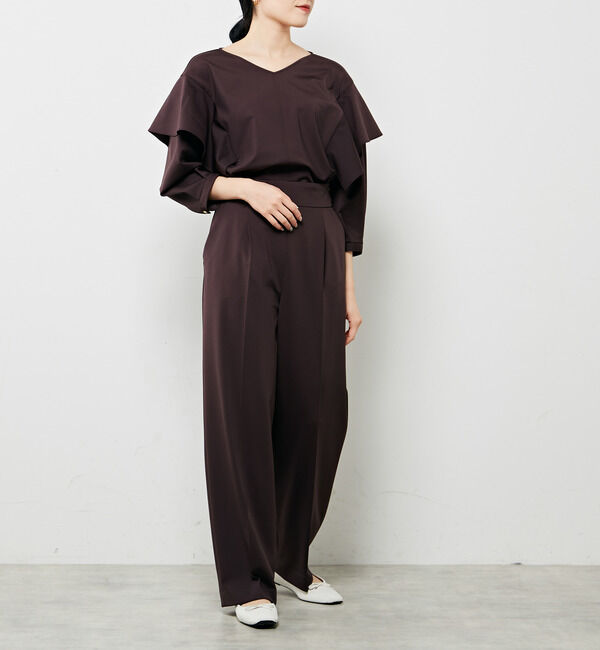 Liesse「ケープスリーブブラウス（セットアップ対応可）」|シャツ・ブラウス|ブラウン