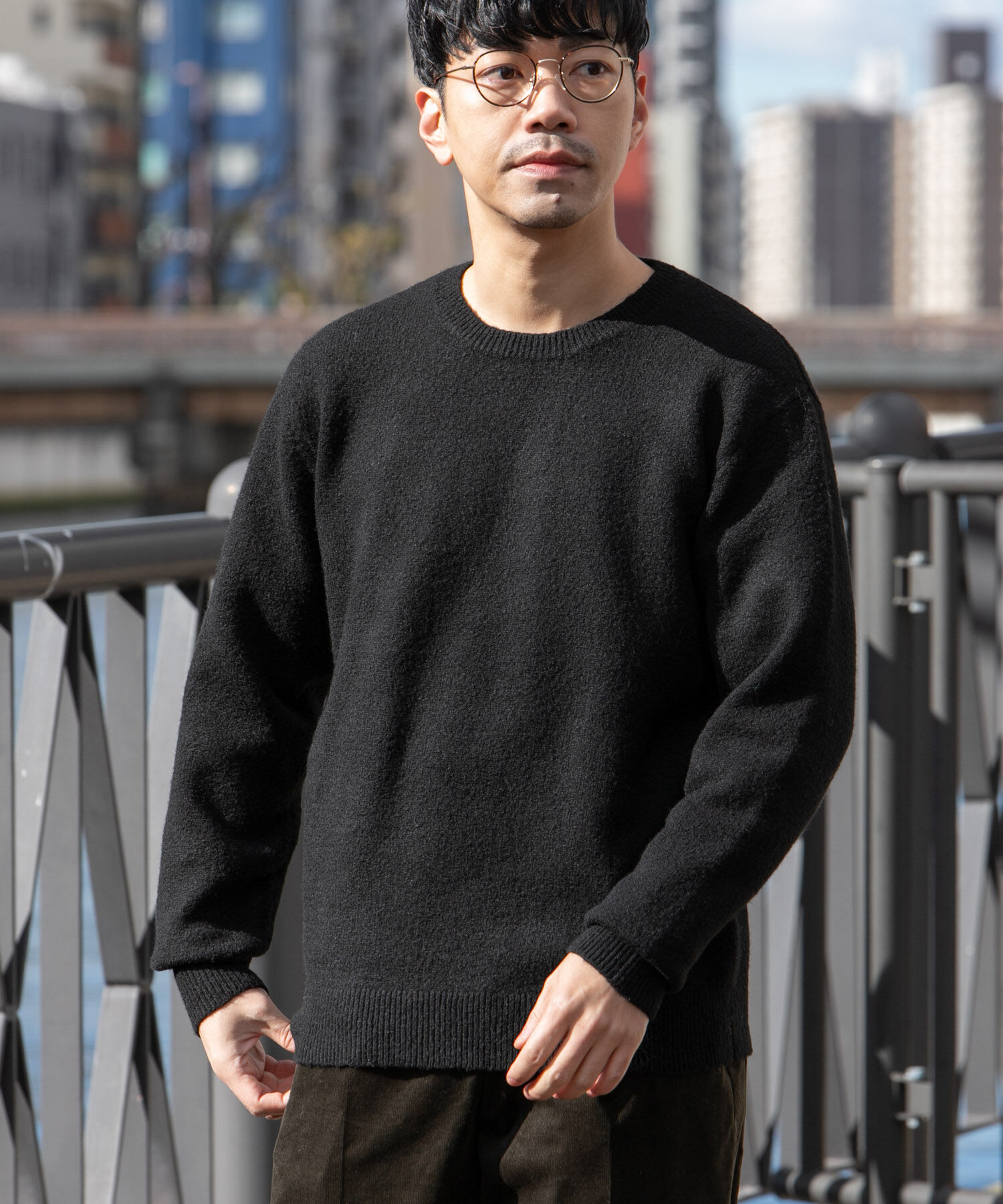 URBAN RESEARCH ROSSO「ブークレストレッチクルーニット」|ニット・セーター|