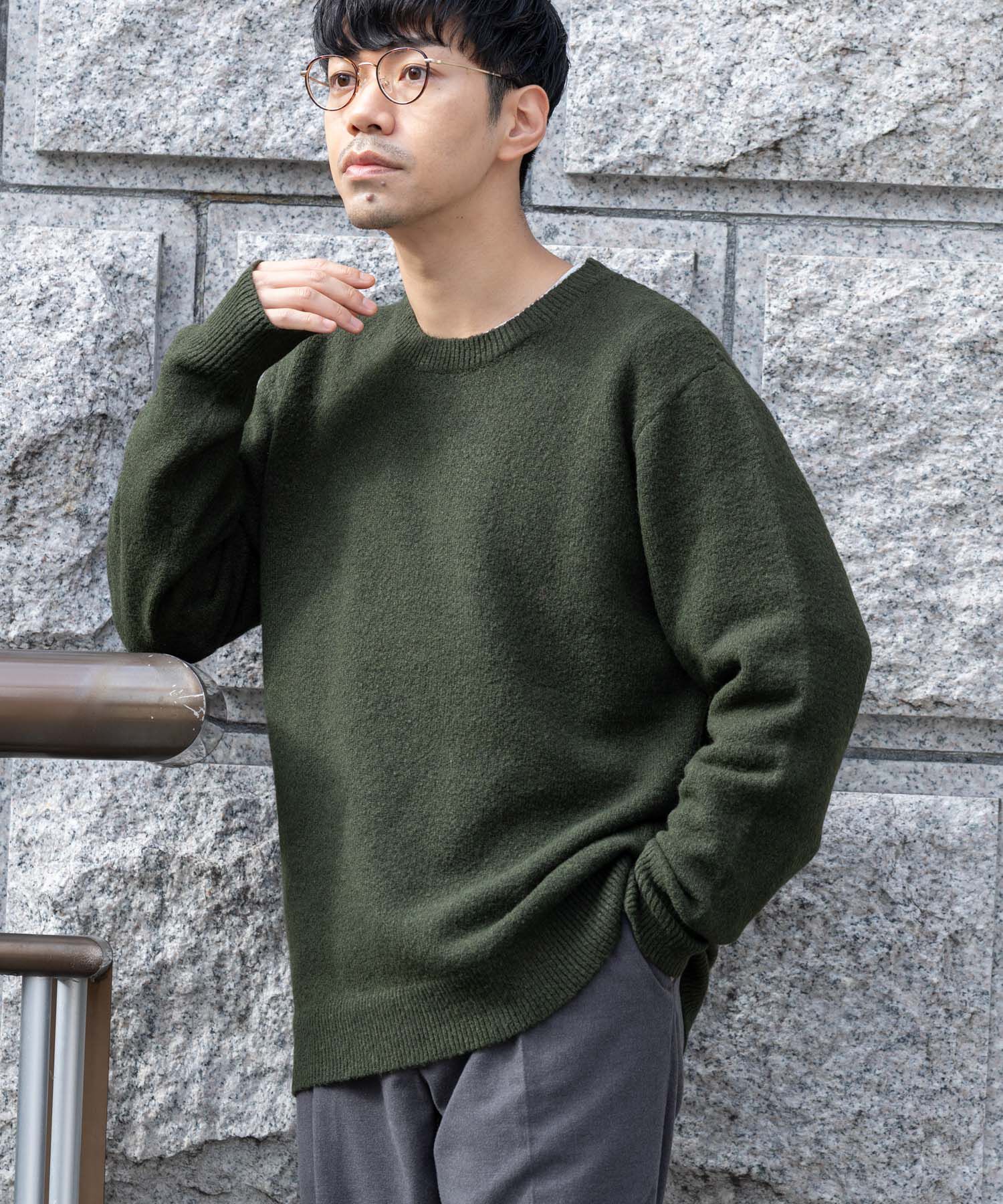 URBAN RESEARCH ROSSO「ブークレストレッチクルーニット」|ニット・セーター|