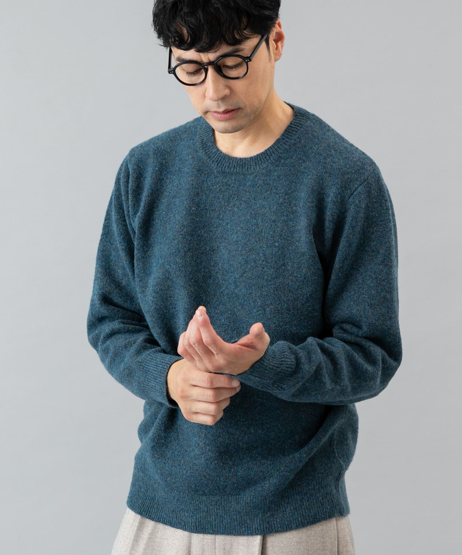 URBAN RESEARCH ROSSO「ブークレストレッチクルーニット」|ニット・セーター|