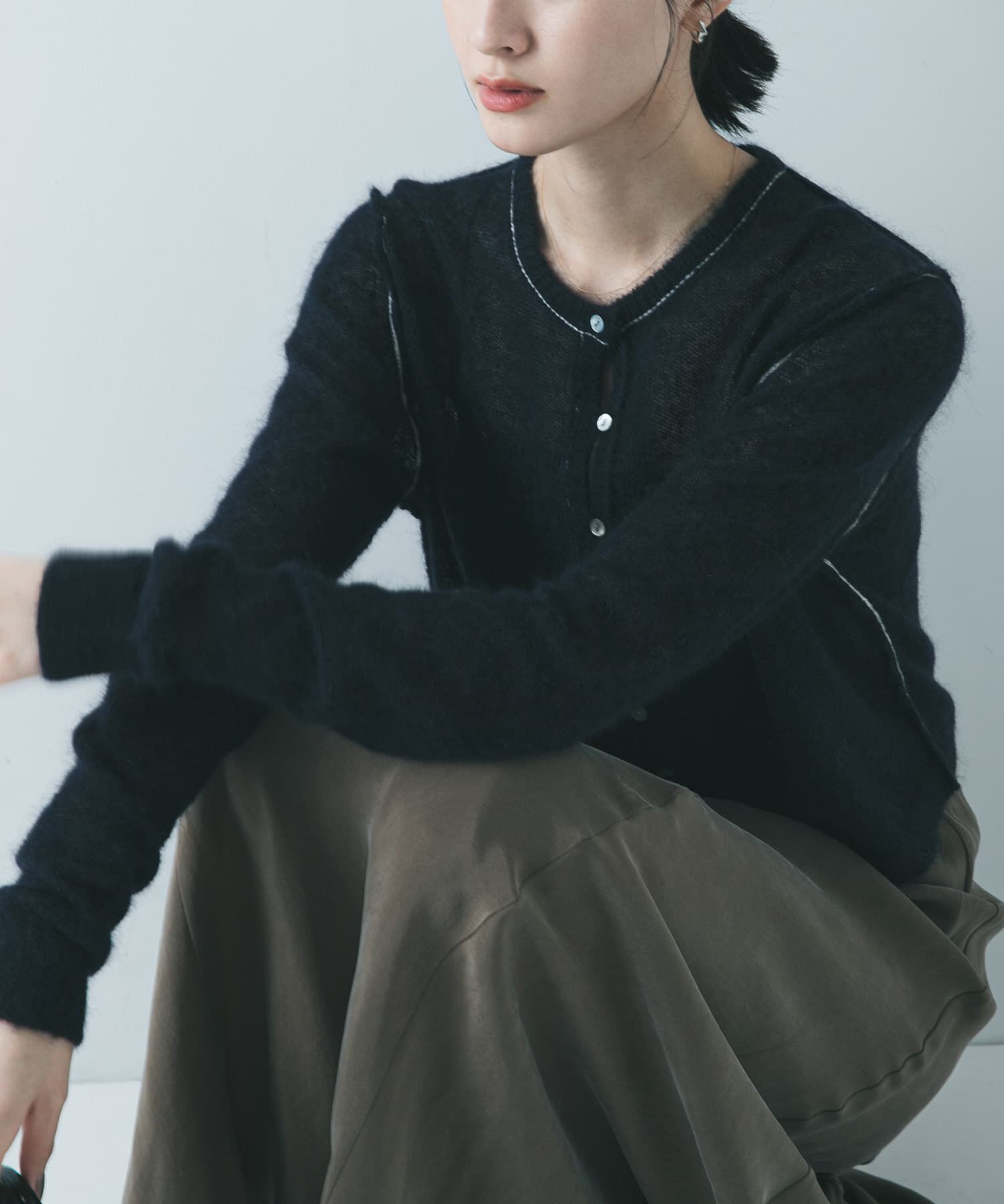 URBAN RESEARCH「シアーモヘヤカーディガン」|カーディガン|ネイビー