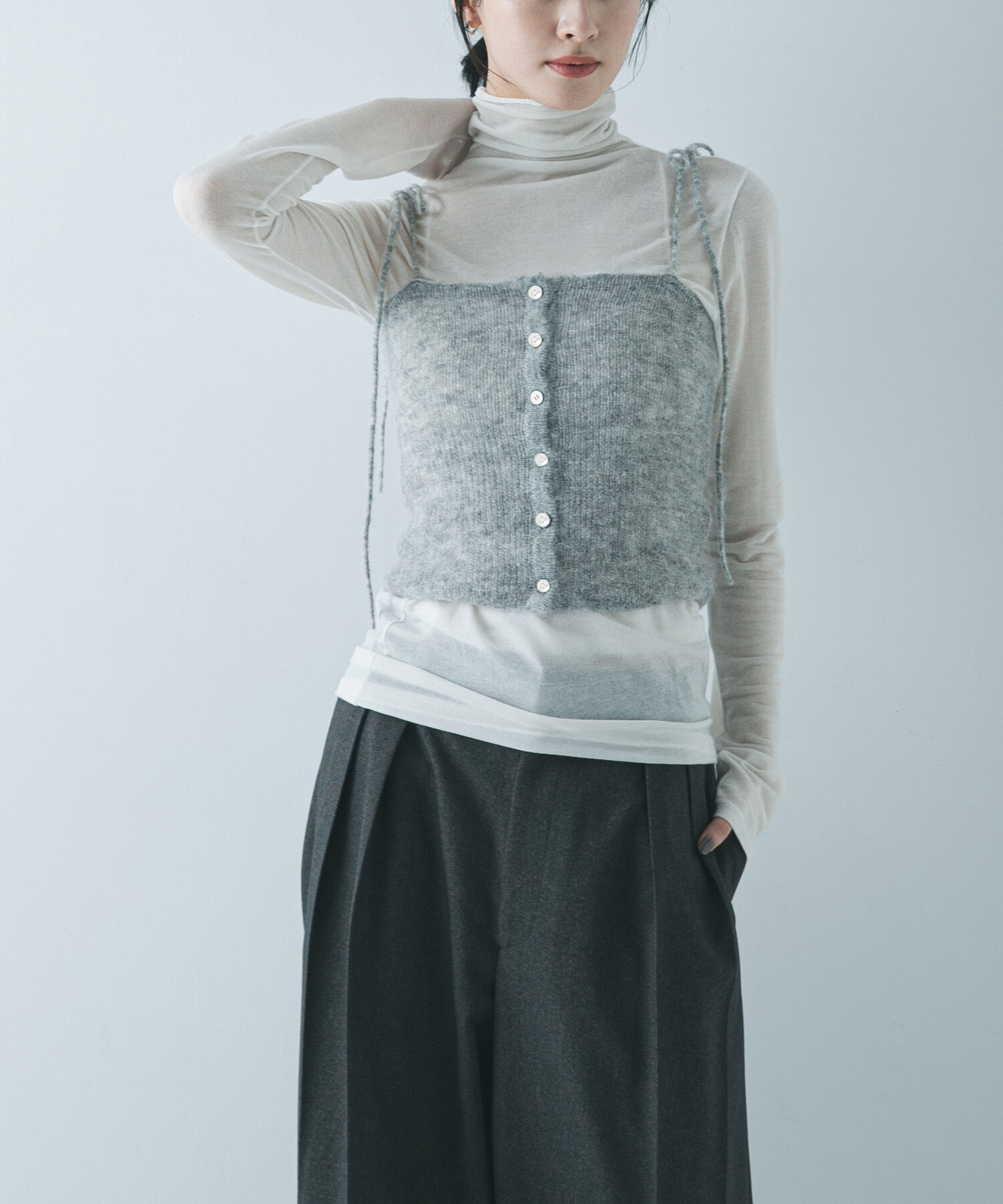 URBAN RESEARCH「シアーモヘヤキャミソール」|ニット・セーター|ライトグレー