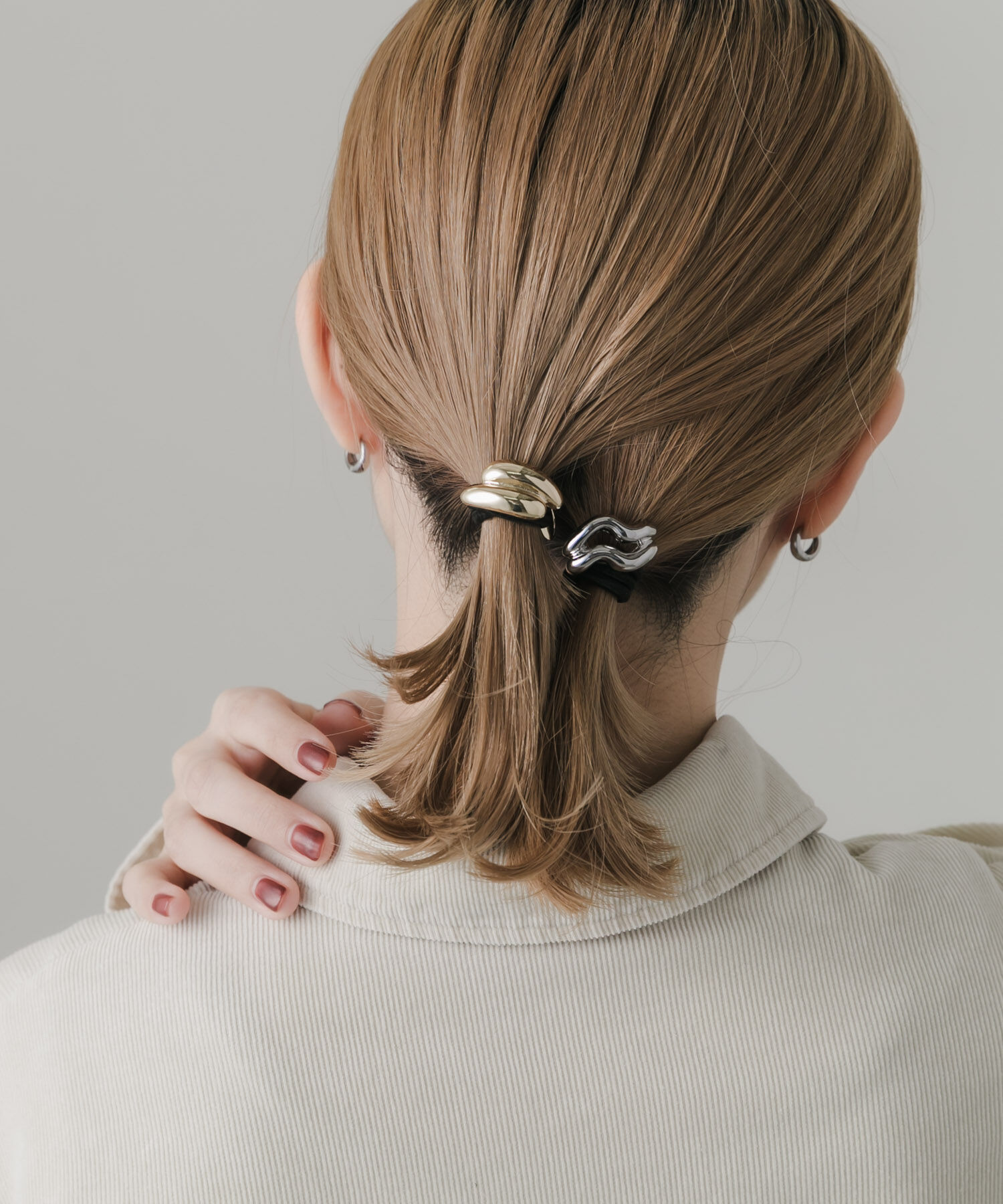 SMELLY「ニュアンスメタル2セットヘアポニー」|ヘアゴム・シュシュ|