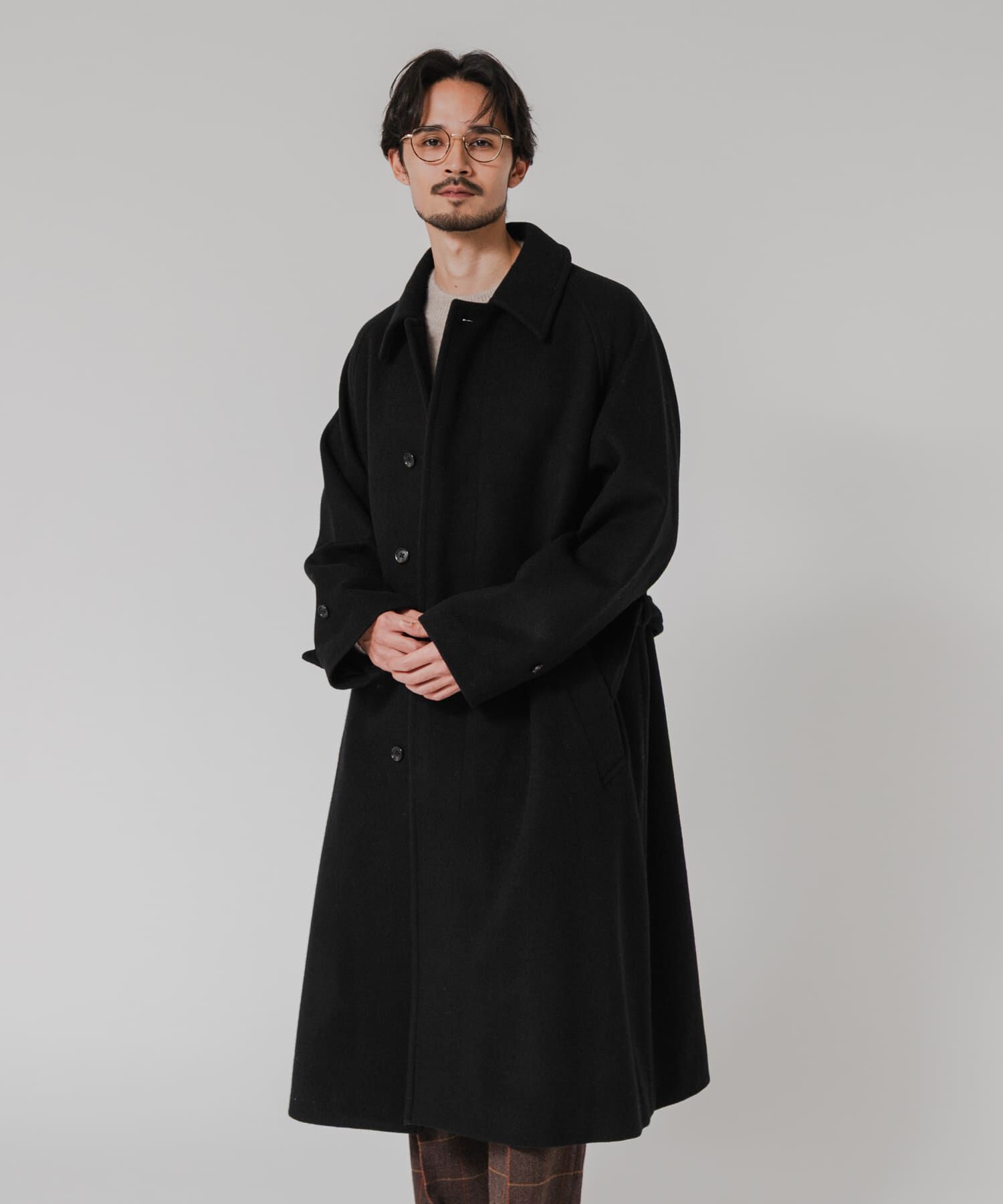 URBAN RESEARCH「WOOL BEAVER BELTED COAT」|ステンカラーコート|