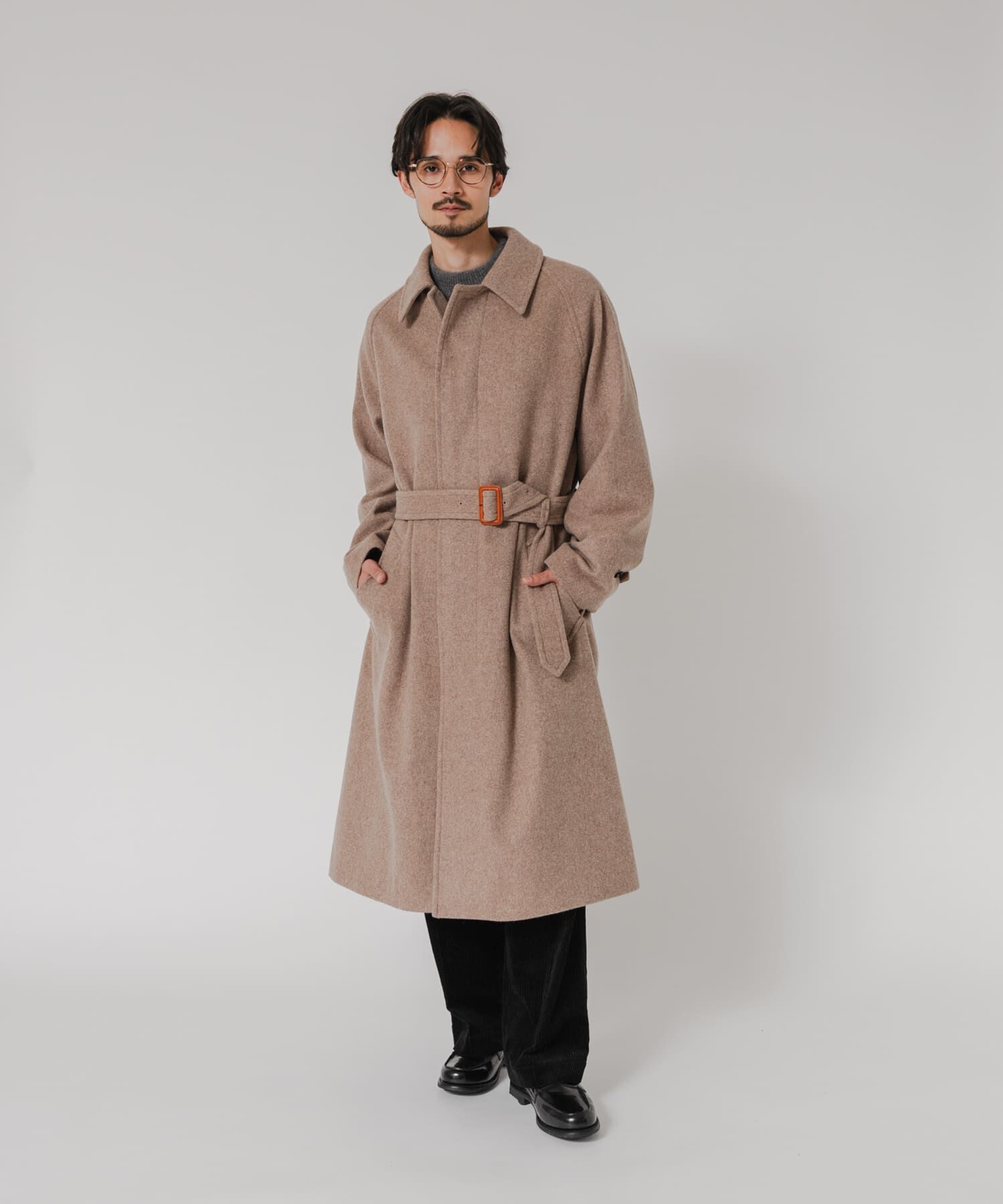 URBAN RESEARCH「WOOL BEAVER BELTED COAT」|ステンカラーコート|
