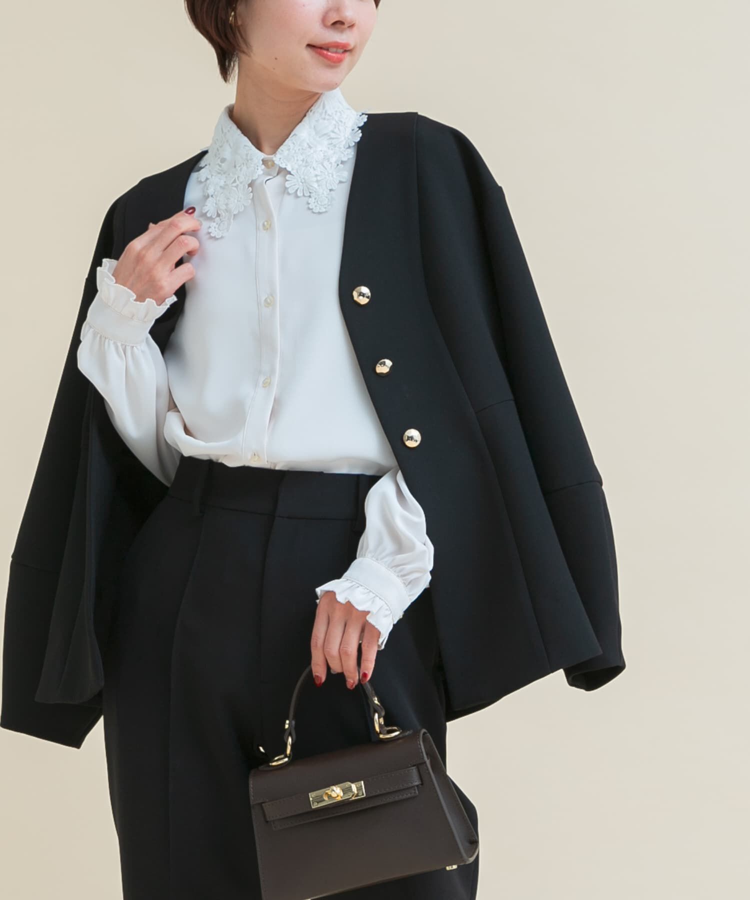 URBAN RESEARCH ROSSO「『WEB/一部店舗限定』レースカラーブラウス」|シャツ・ブラウス|