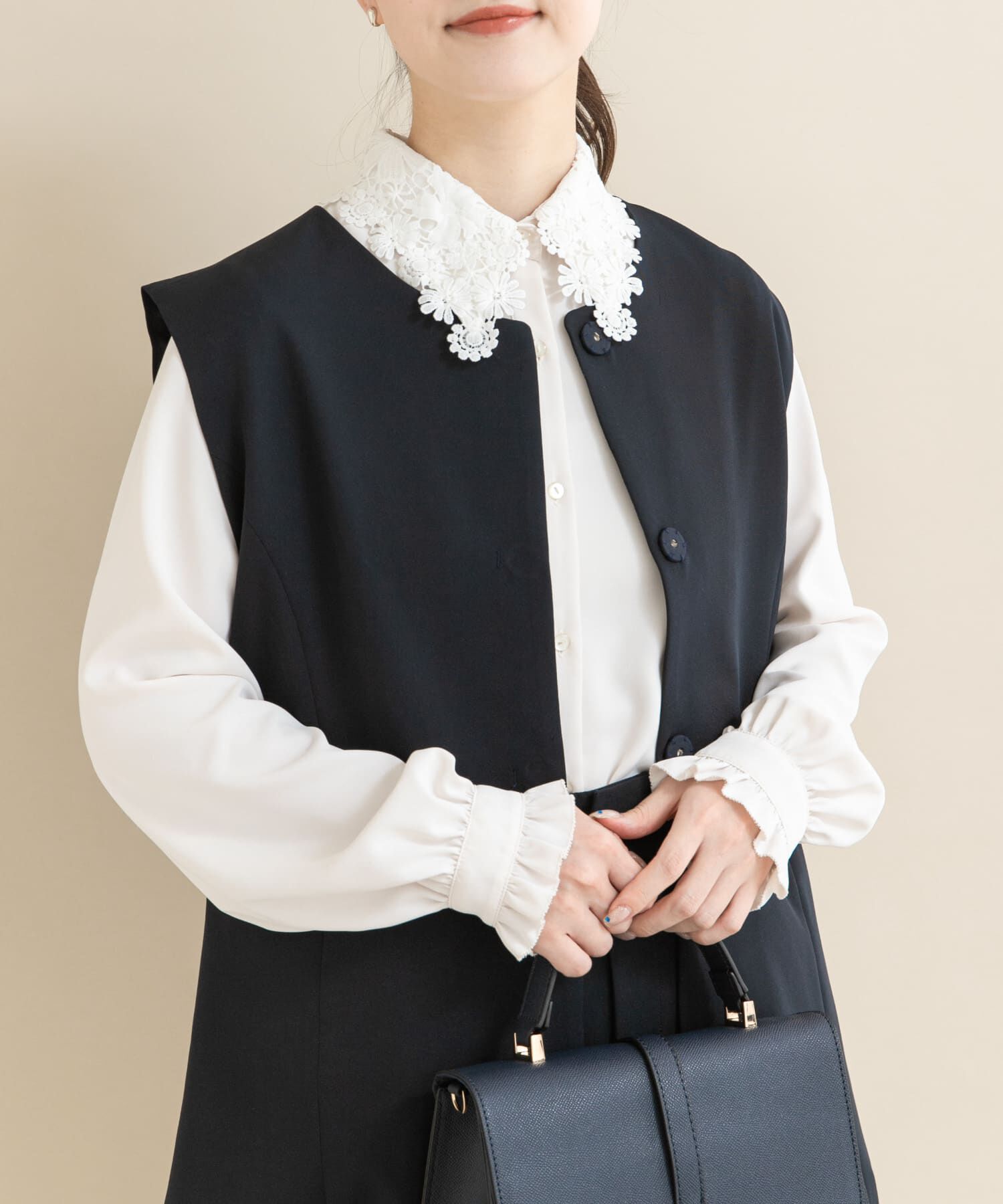 URBAN RESEARCH ROSSO「『WEB/一部店舗限定』レースカラーブラウス」|シャツ・ブラウス|