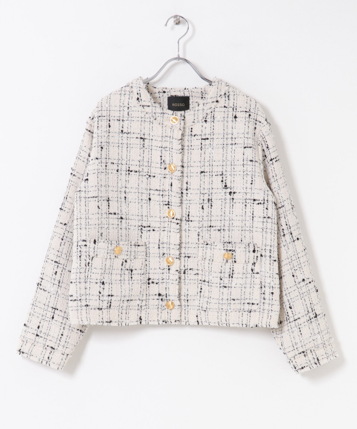 URBAN RESEARCH ROSSO「『WEB限定』ツイードノーカラージャケット」|ノーカラージャケット|