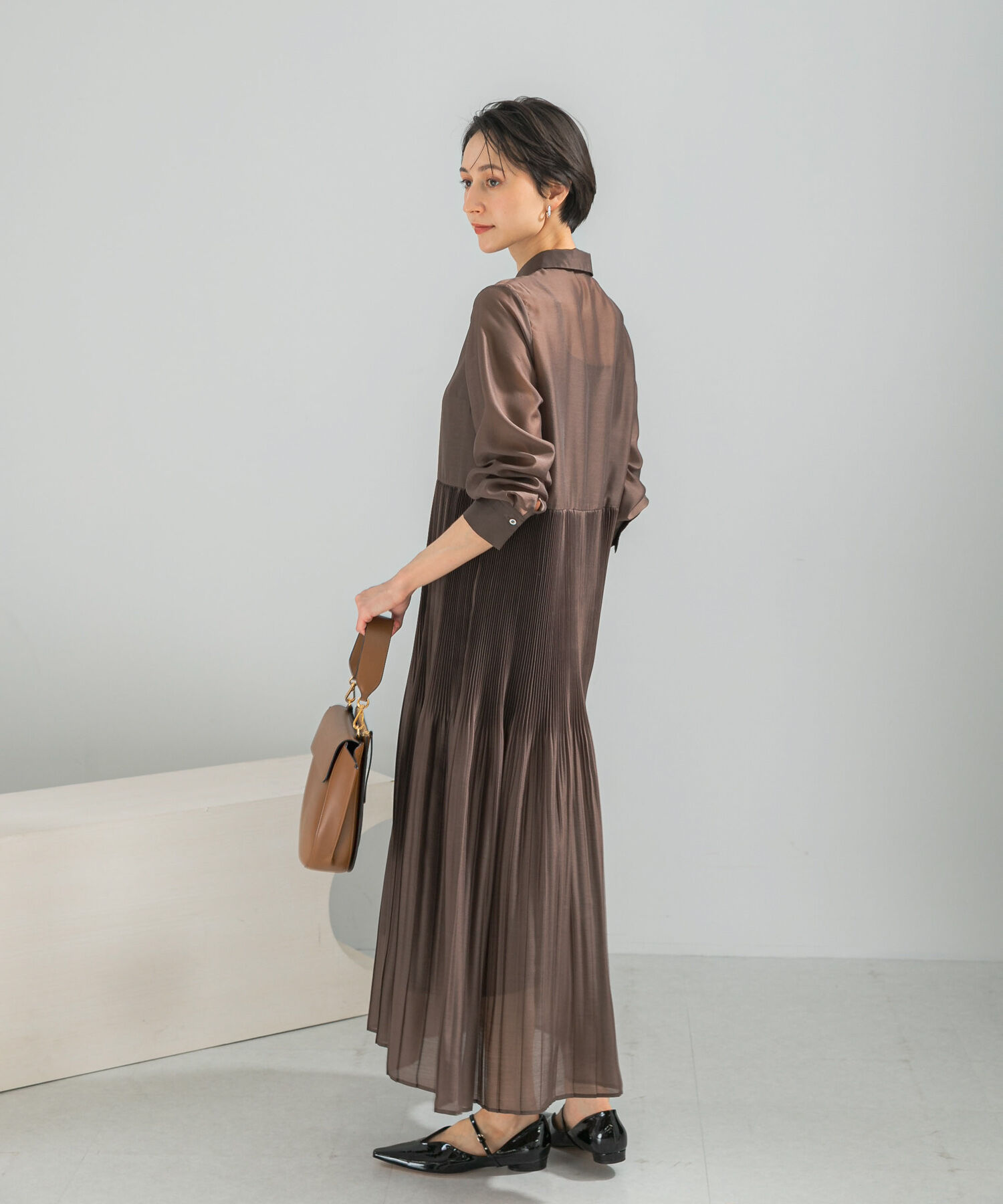 URBAN RESEARCH ROSSO「プリーツロングシャツワンピース」|ワンピース|