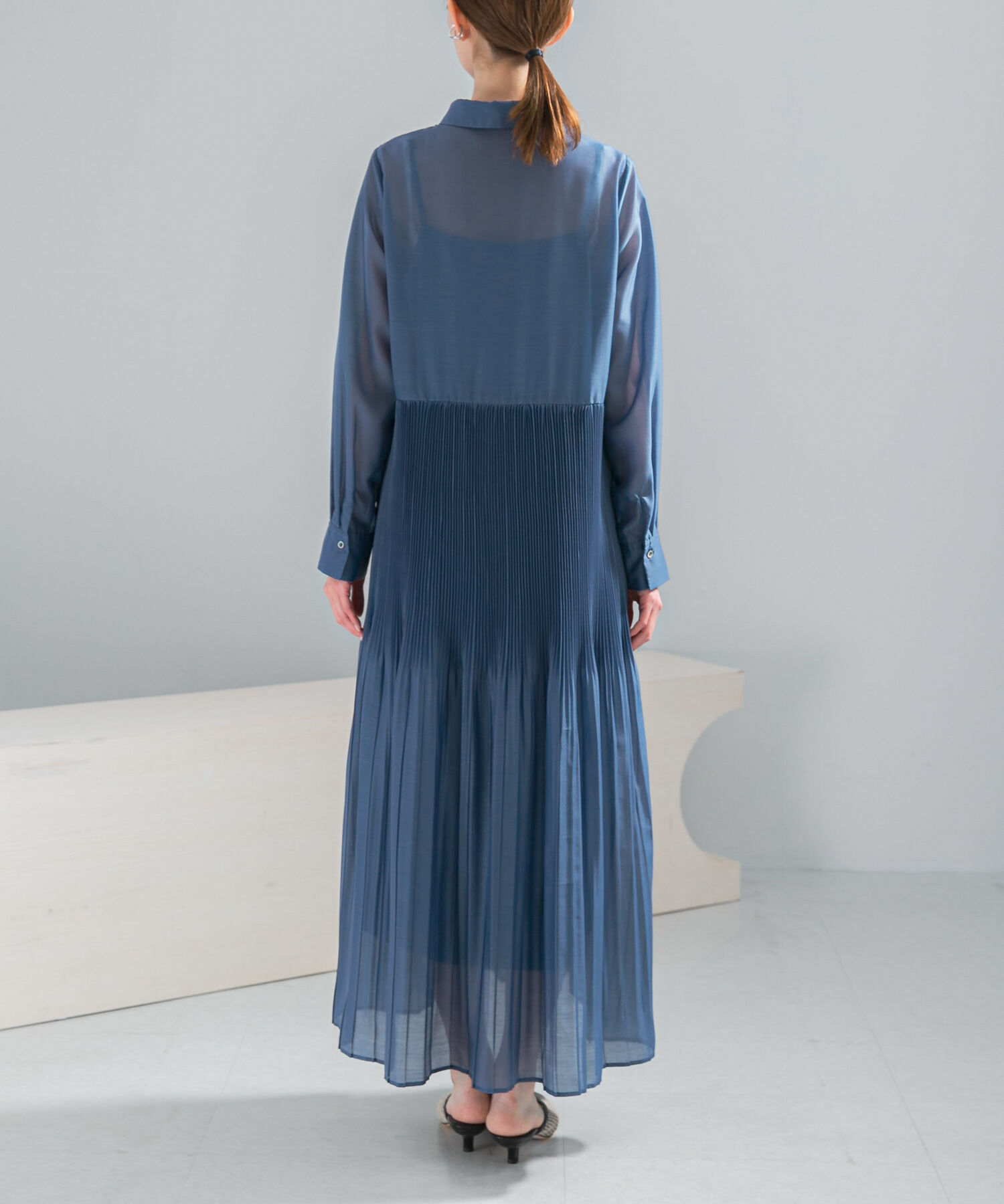 URBAN RESEARCH ROSSO「プリーツロングシャツワンピース」|ワンピース|