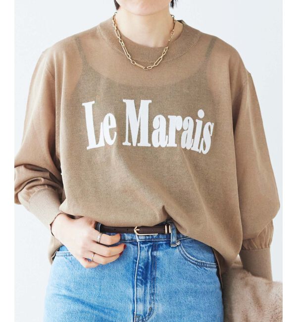 le.coeur blanc「シアー刺繍ロゴニット」|ニット・セーター|
