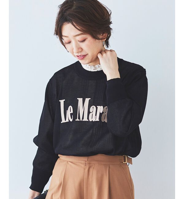 le.coeur blanc「シアー刺繍ロゴニット」|ニット・セーター|