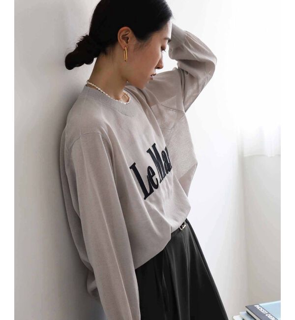le.coeur blanc「シアー刺繍ロゴニット」|ニット・セーター|