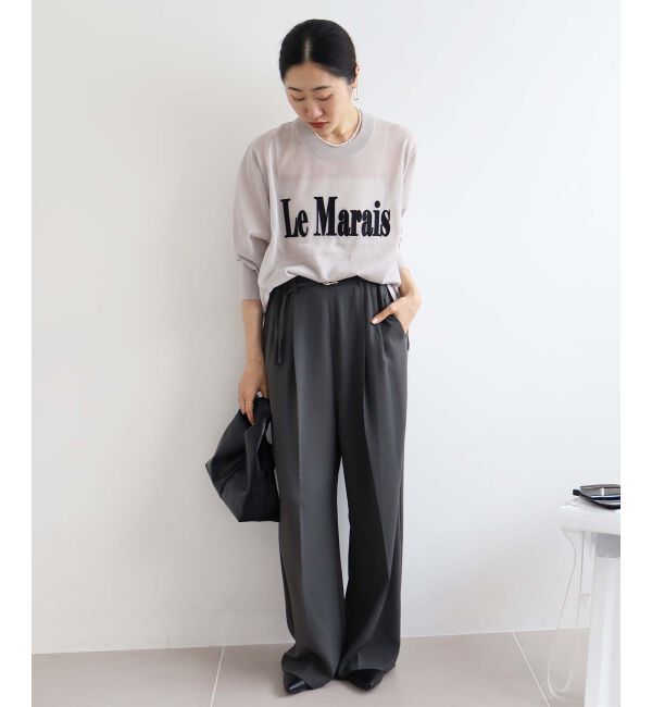 le.coeur blanc「シアー刺繍ロゴニット」|ニット・セーター|