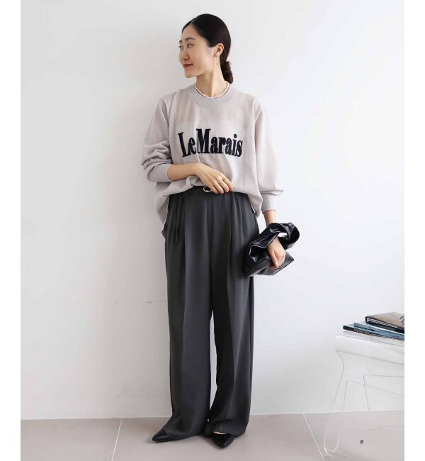 le.coeur blanc「シアー刺繍ロゴニット」|ニット・セーター|