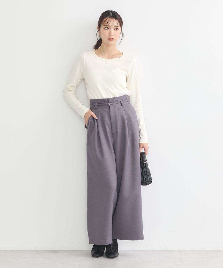 earth music&ecology「ベルト付きワイドパンツ」|その他|