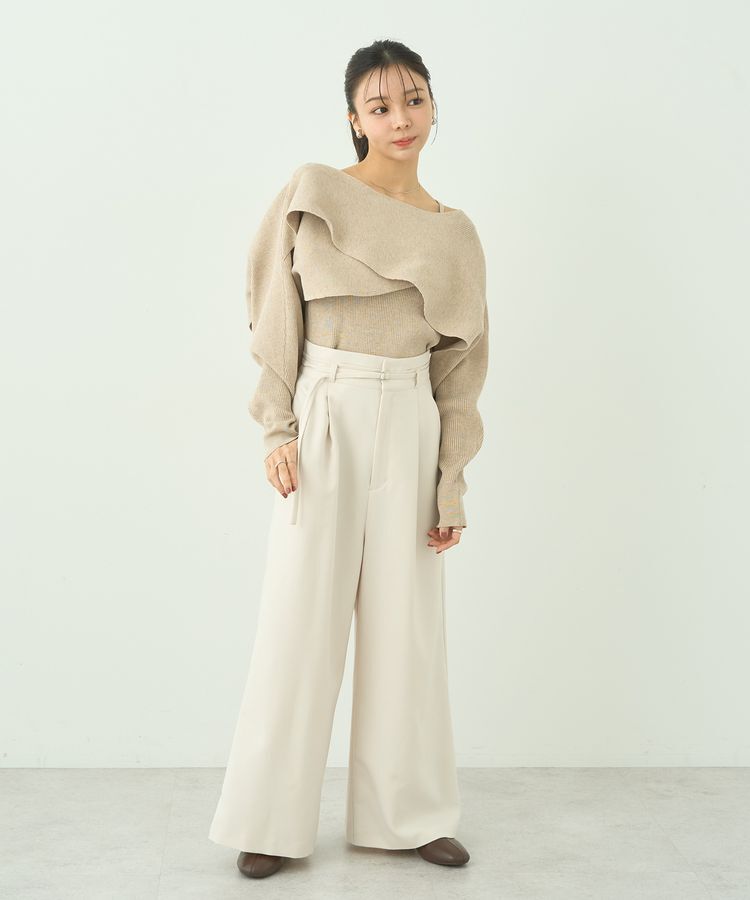 earth music&ecology「ベルト付きワイドパンツ」|その他|