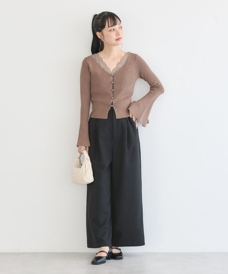 earth music&ecology「ベルト付きワイドパンツ」|その他|