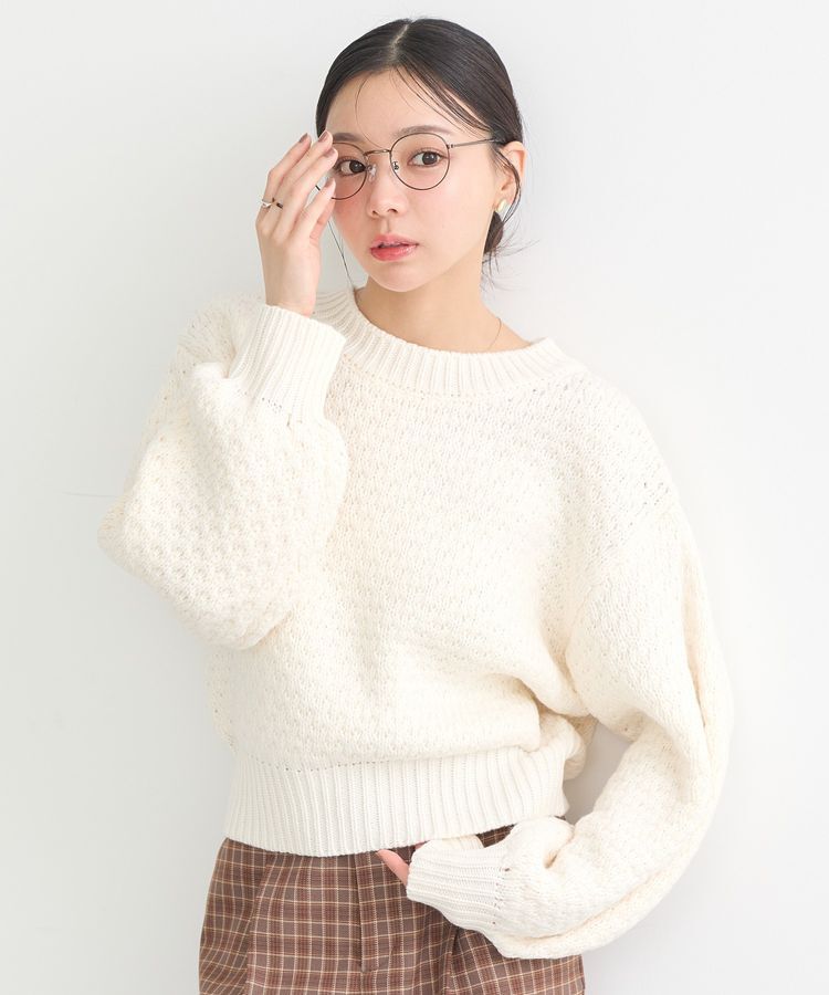 earth music&ecology「ポコポコジャガードニットプルオーバー」|ニット・セーター|Ivory