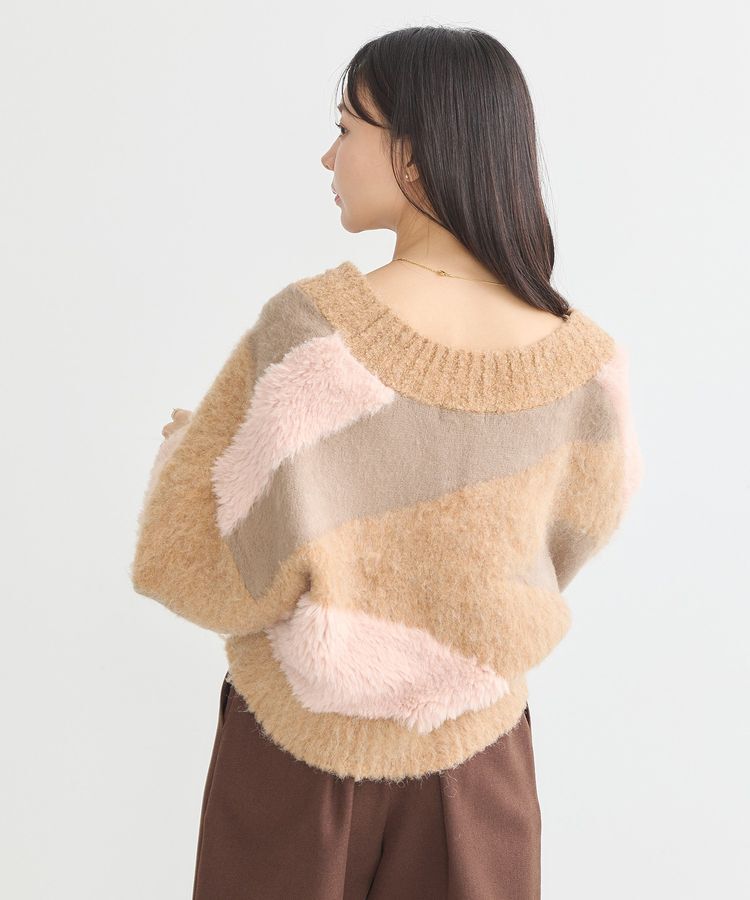 earth music&ecology「フェザーミックスインターシャカーディガン」|カーディガン|