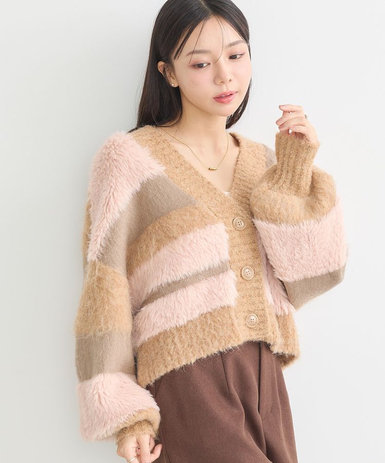 earth music&ecology「フェザーミックスインターシャカーディガン」|カーディガン|