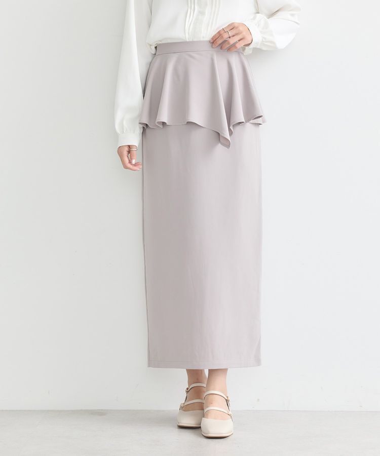 earth music&ecology「ペプラムスカート」|タイト|Gray Beige