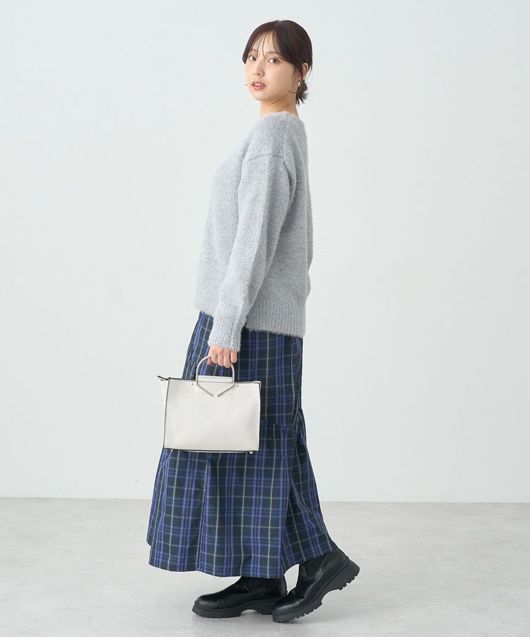 earth music&ecology「メモリータフタチェックスカート」|フレア|