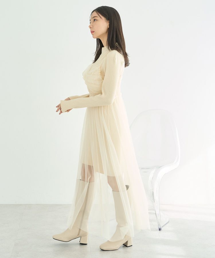 earth music&ecology「ねじりチュールキャミワンピース」|ワンピース|