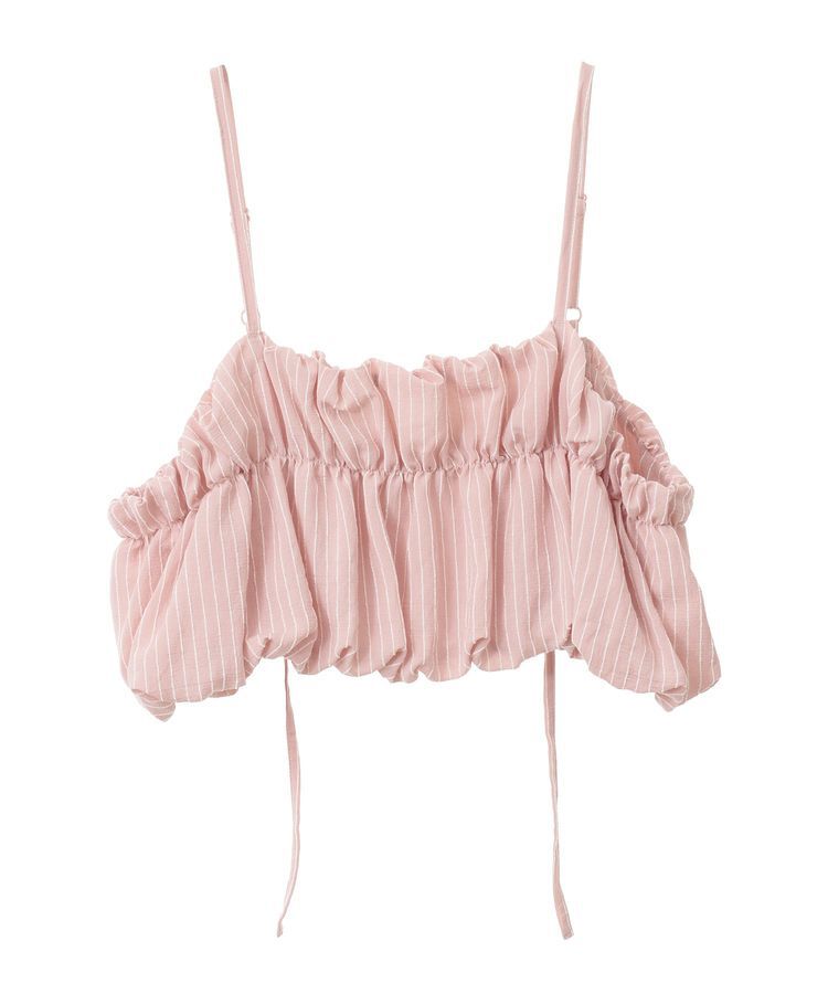 earth music&ecology「SET2点起毛ストライプシャツ+バルーンビスチェ」|シャツ・ブラウス|