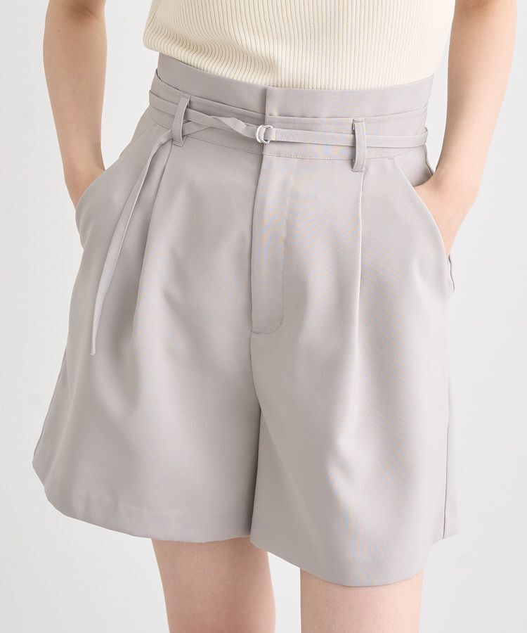 earth music&ecology「ウエストベルト付きショートパンツ」|その他|Light Gray