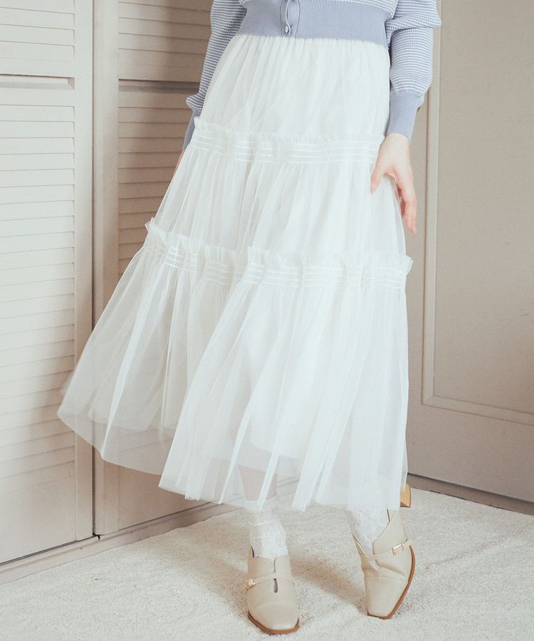 earth music&ecology「フリルチュールティアードスカート」|フレア|