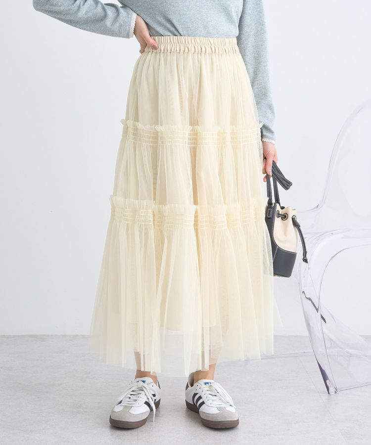 earth music&ecology「フリルチュールティアードスカート」|フレア|Yellow