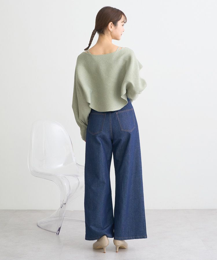 earth music&ecology「ラメデニム タックパンツ」|デニム|