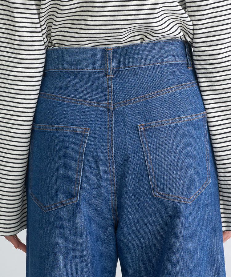 earth music&ecology「ラメデニム タックパンツ」|デニム|