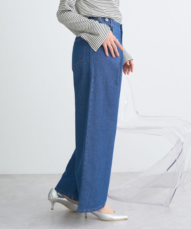 earth music&ecology「ラメデニム タックパンツ」|デニム|