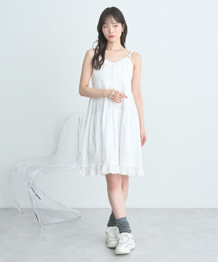 earth music&ecology「コットンティアードキャミワンピース」|ワンピース|