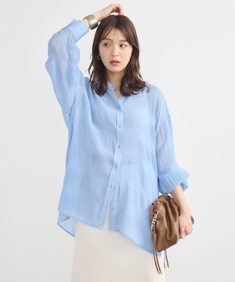 earth music&ecology「マジョリカプリーツレギュラーシャツ」|シャツ・ブラウス|