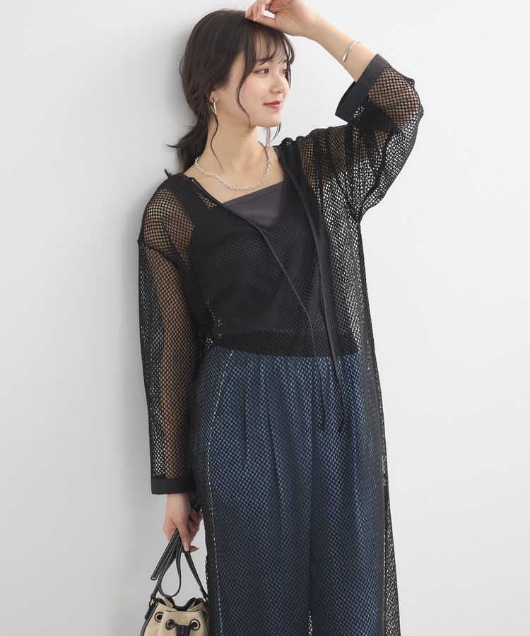earth music&ecology「メッシュレイヤードワンピース」|ワンピース|Black