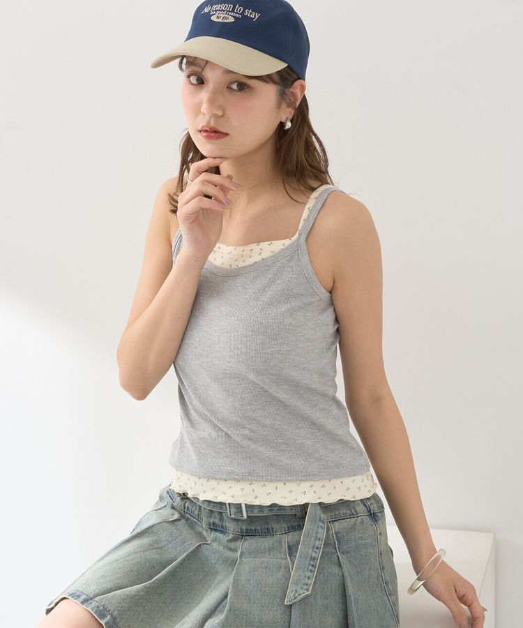 earth music&ecology「レイヤードキャミソール」|キャミソール|Gray
