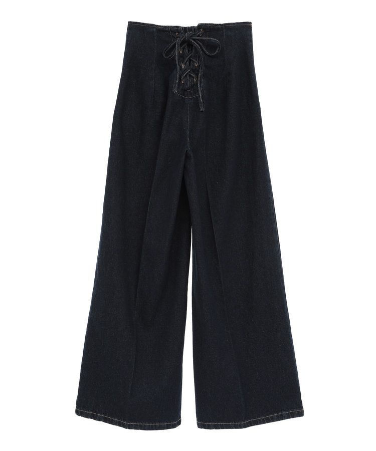 earth music&ecology「フロントZIPバックレースアップデニム」|デニム|