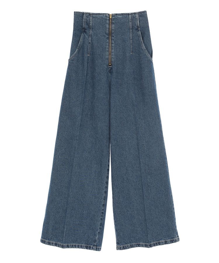 earth music&ecology「フロントZIPバックレースアップデニム」|デニム|