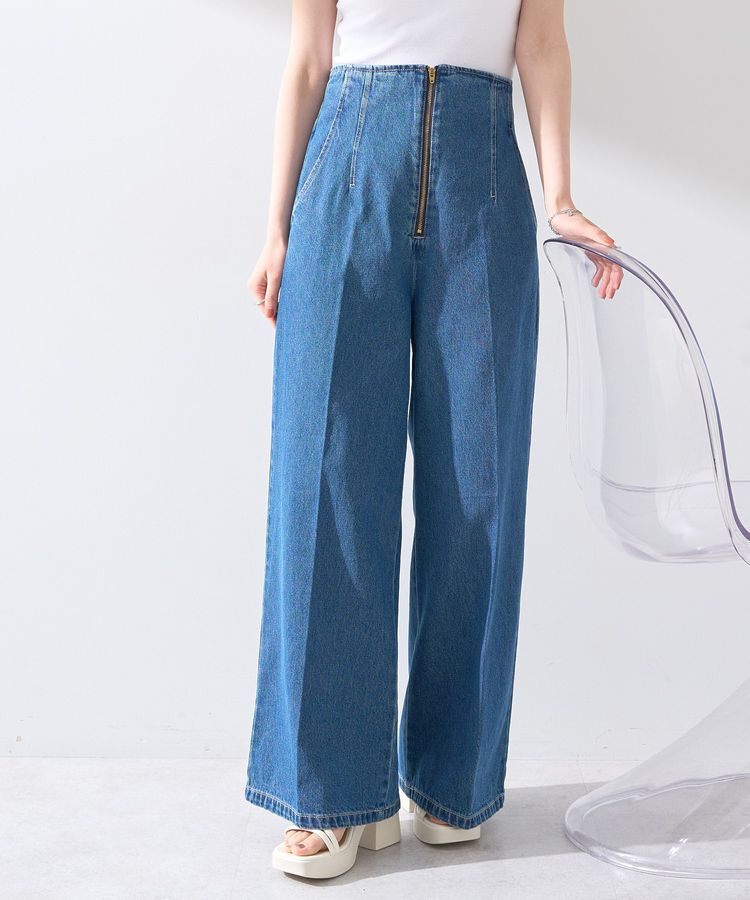 earth music&ecology「フロントZIPバックレースアップデニム」|デニム|