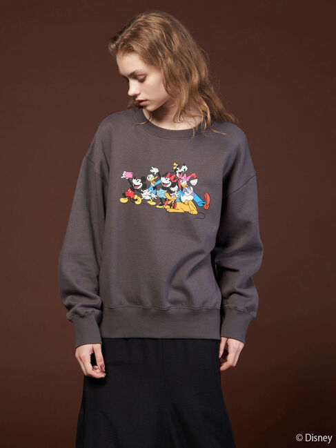  「FRIENDSプリント裏起毛プルオーバー/Disney」|Tシャツ・カットソー|チャコールグレー