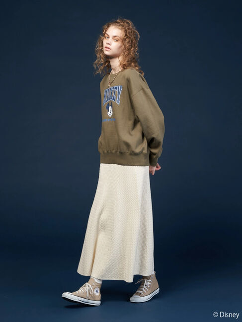  「カレッジロゴ風裏起毛プルオーバー/Mickey」|Tシャツ・カットソー|