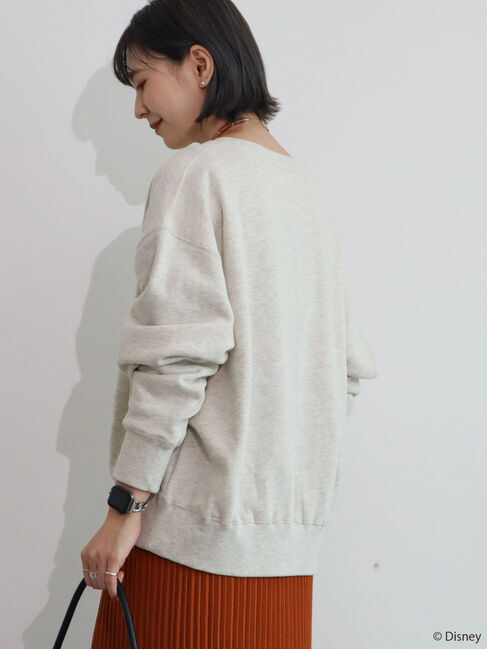  「カレッジロゴ風裏起毛プルオーバー/Mickey」|Tシャツ・カットソー|