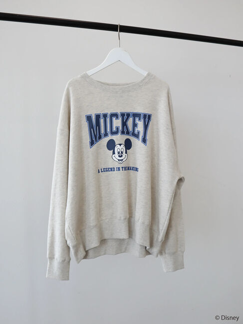  「カレッジロゴ風裏起毛プルオーバー/Mickey」|Tシャツ・カットソー|